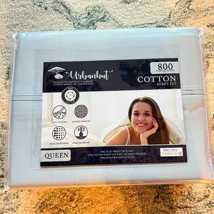 Luxury Hotel 800 thread count sateen Queen sheet set NWT - Soft blue